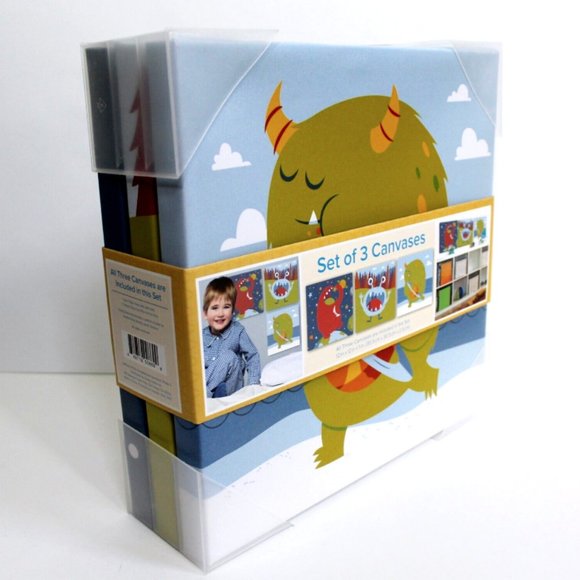 Greg Abbot Oopsy Daisy Too 3 Pack Monster Canvases Wall Decor Set - Picture 2 of 4